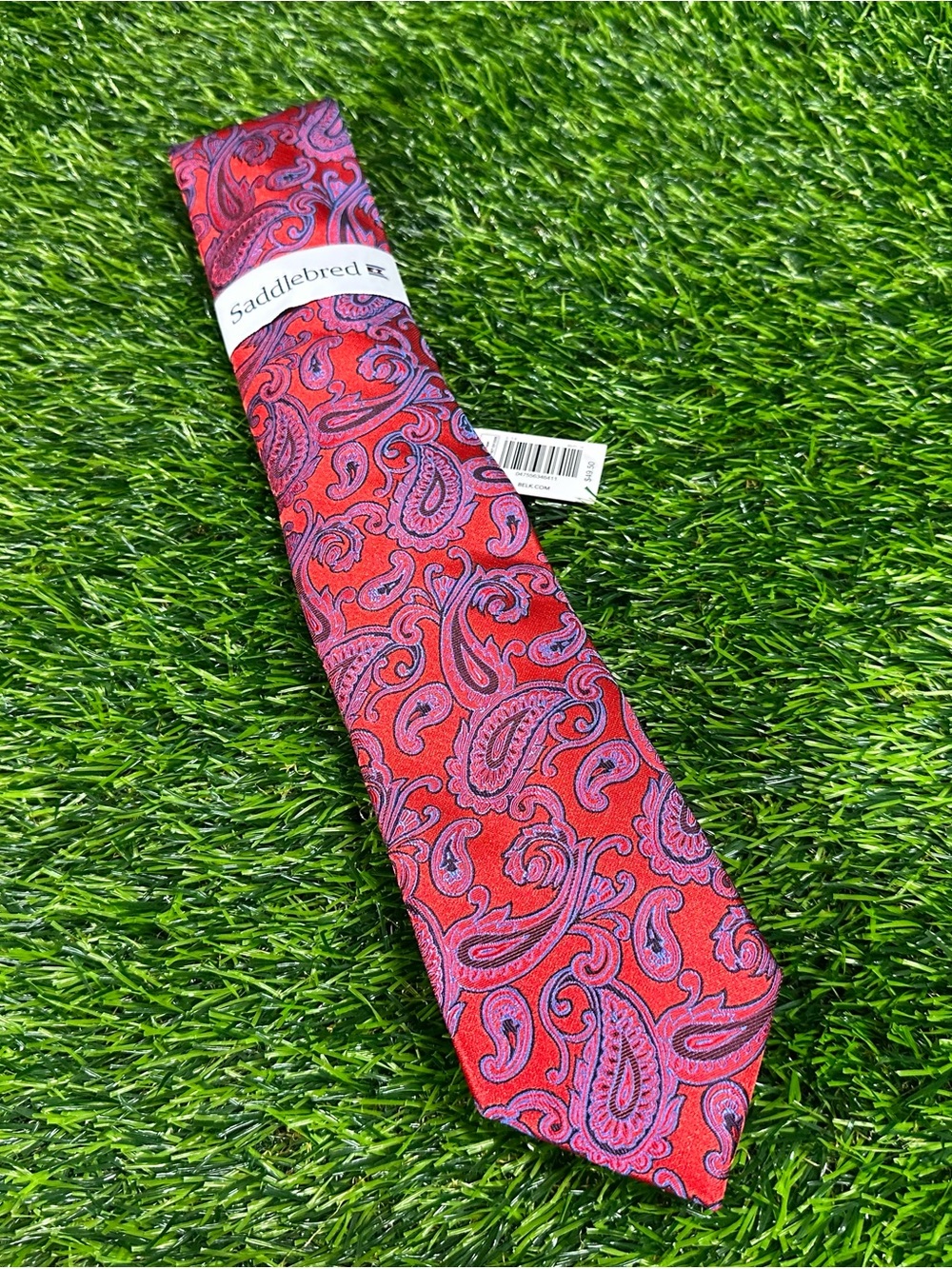 Saddlebred Red and Purple Paisley Men's Tie